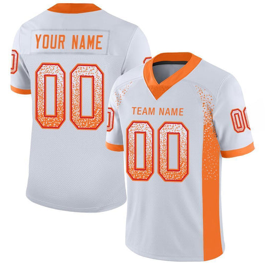 Custom White Orange-Red Drift Fashion Football Jersey - Main View