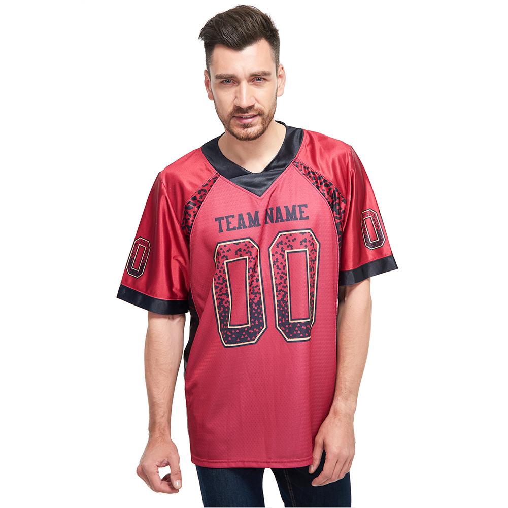 Custom Red Black-Orange Drift Fashion Football Jersey view 2