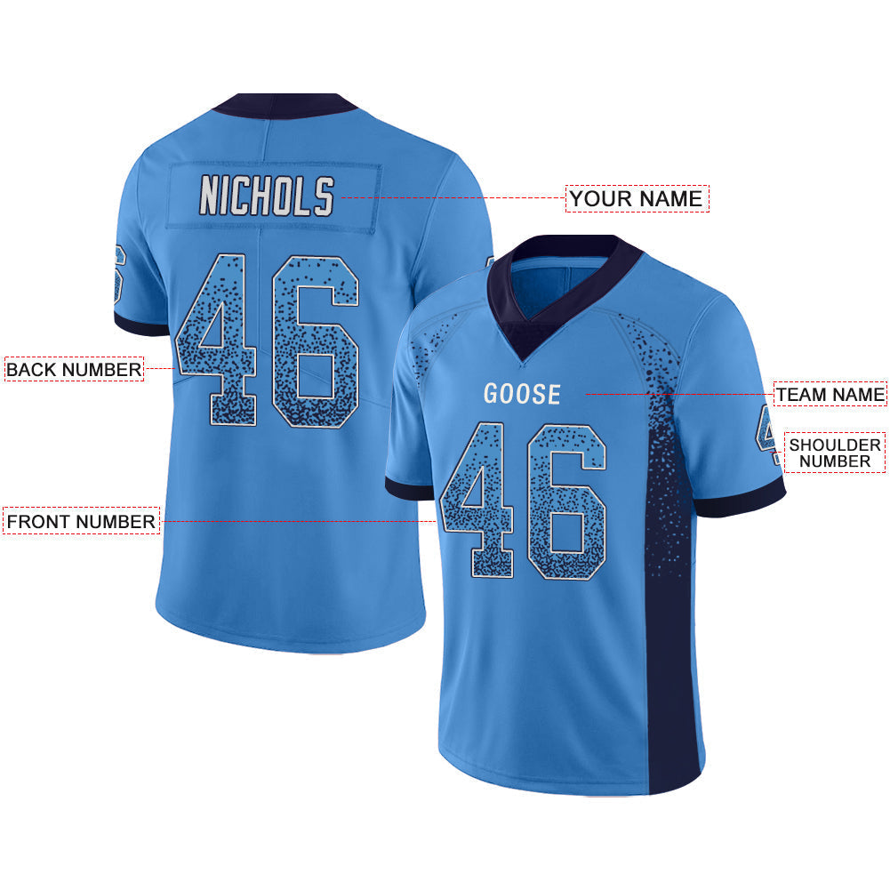 Custom T.Titans Stitched American Football Jerseys Personalize Birthday Gifts Light Blue Jersey view 2