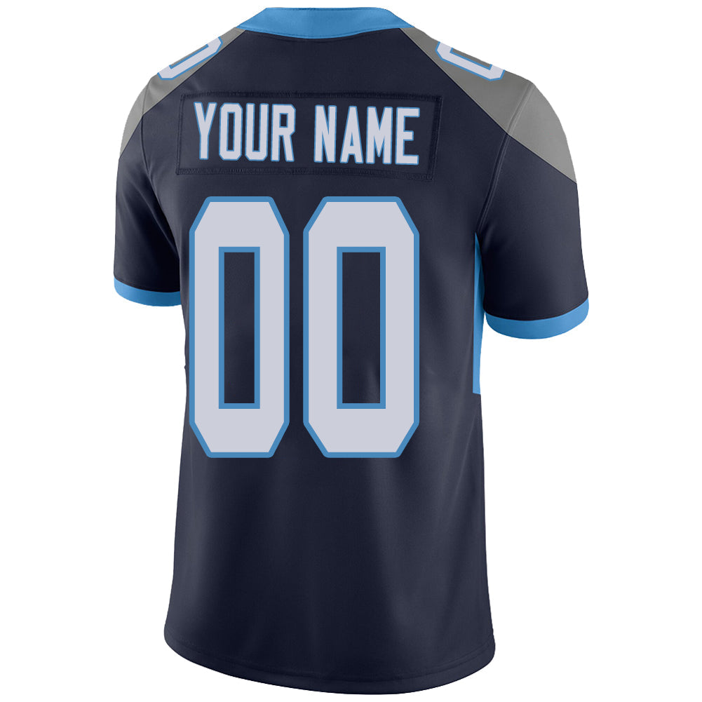 Custom T.Titans Stitched American Football Jerseys Personalize Birthday Gifts Navy Jersey view 3