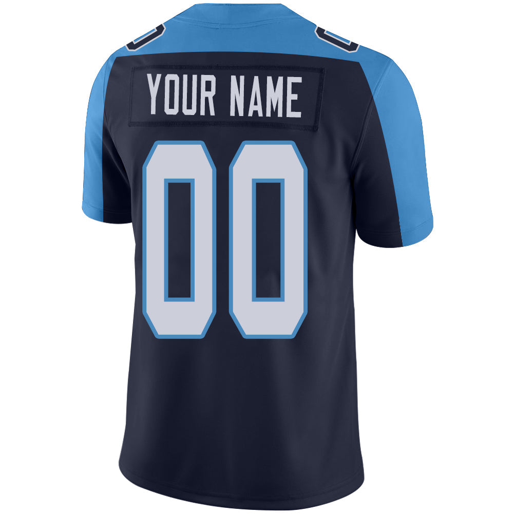 Custom T.Titans Stitched American Football Jerseys Personalize Birthday Gifts Navy Jersey view 3