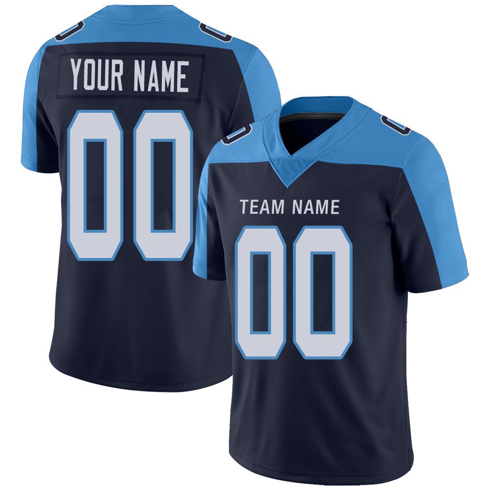 Custom T.Titans Stitched American Football Jerseys Personalize Birthday Gifts Navy Jersey - Main View