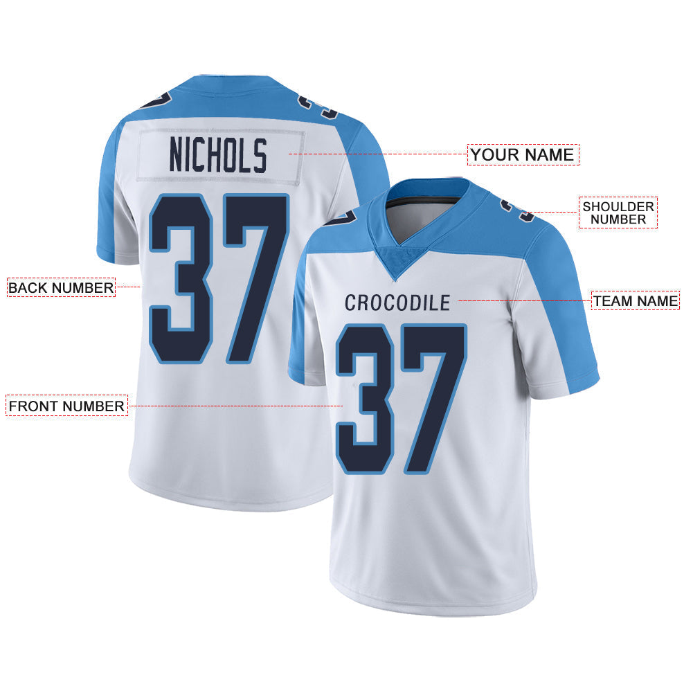 Custom T.Titans Stitched American Football Jerseys Personalize Birthday Gifts White Jersey view 2