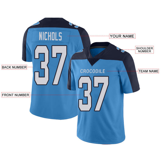 Custom T.Titans Stitched American Football Jerseys Personalize Birthday Gifts Light Blue Jersey view 2