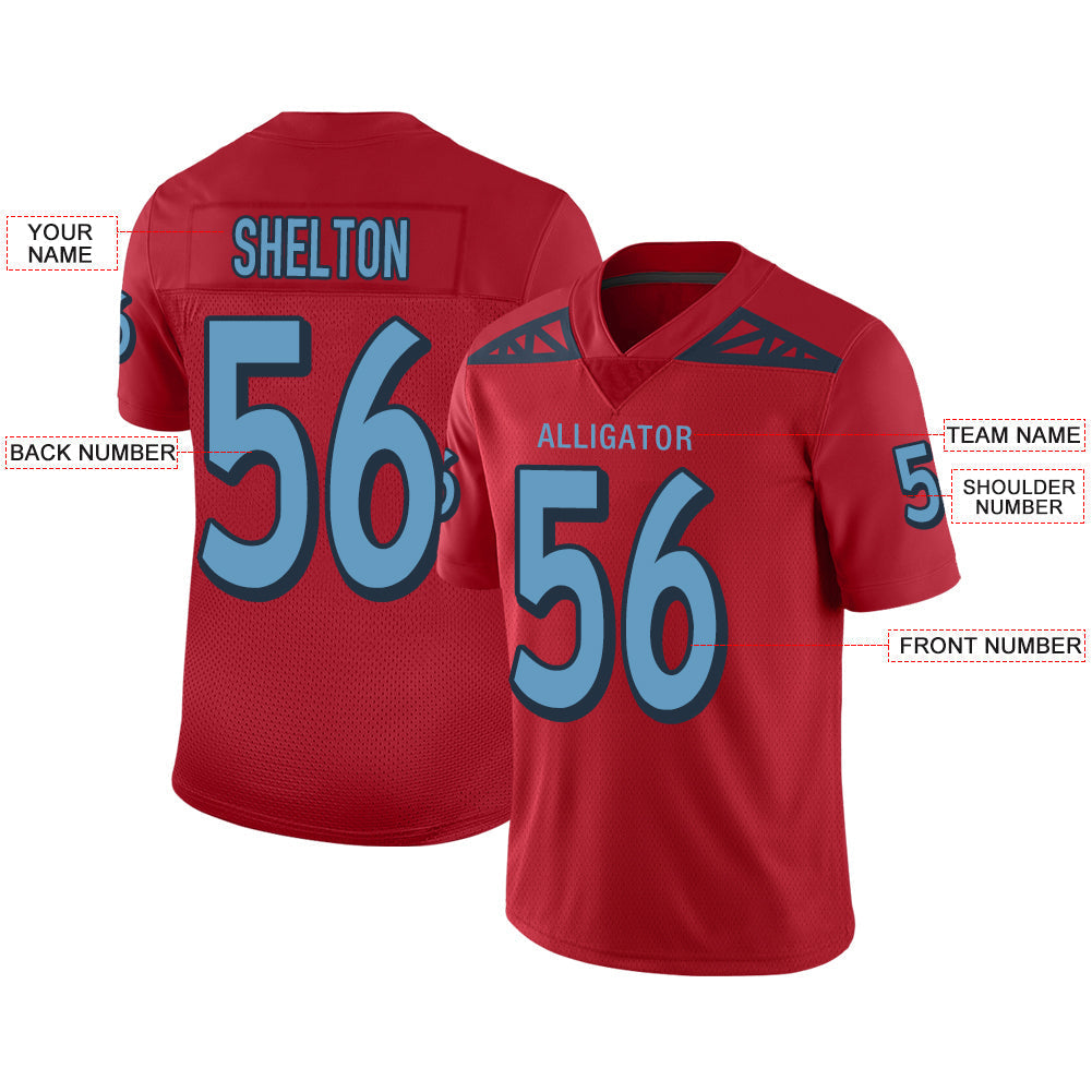Custom T.Titans Stitched American Football Jerseys Personalize Birthday Gifts Red Jersey view 2