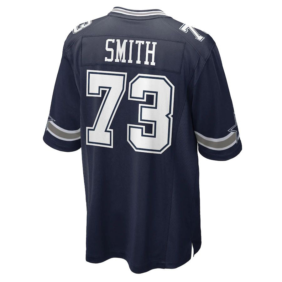 D.Cowboy New Number #73 Tyler Smith Jerseys Navy Football Jersey - Main View