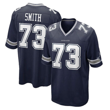 D.Cowboy New Number #73 Tyler Smith Jerseys Navy Football Jersey view 2