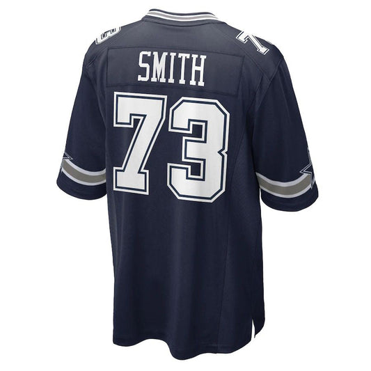 D.Cowboy New Number #73 Tyler Smith Jerseys Navy Football Jersey - Main View