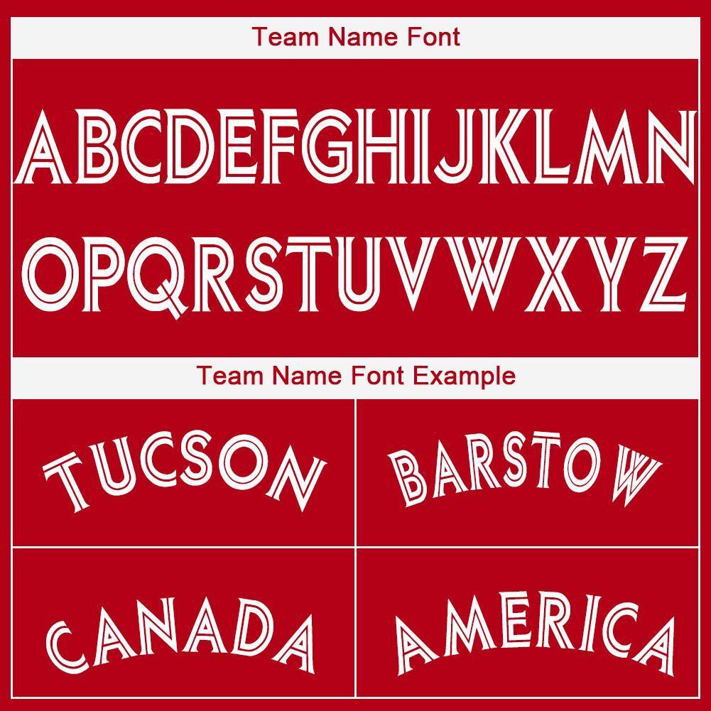 Custom Red White Baseball Jersey view 5