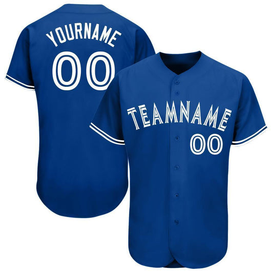 Custom Royal White Baseball Jersey - Main View