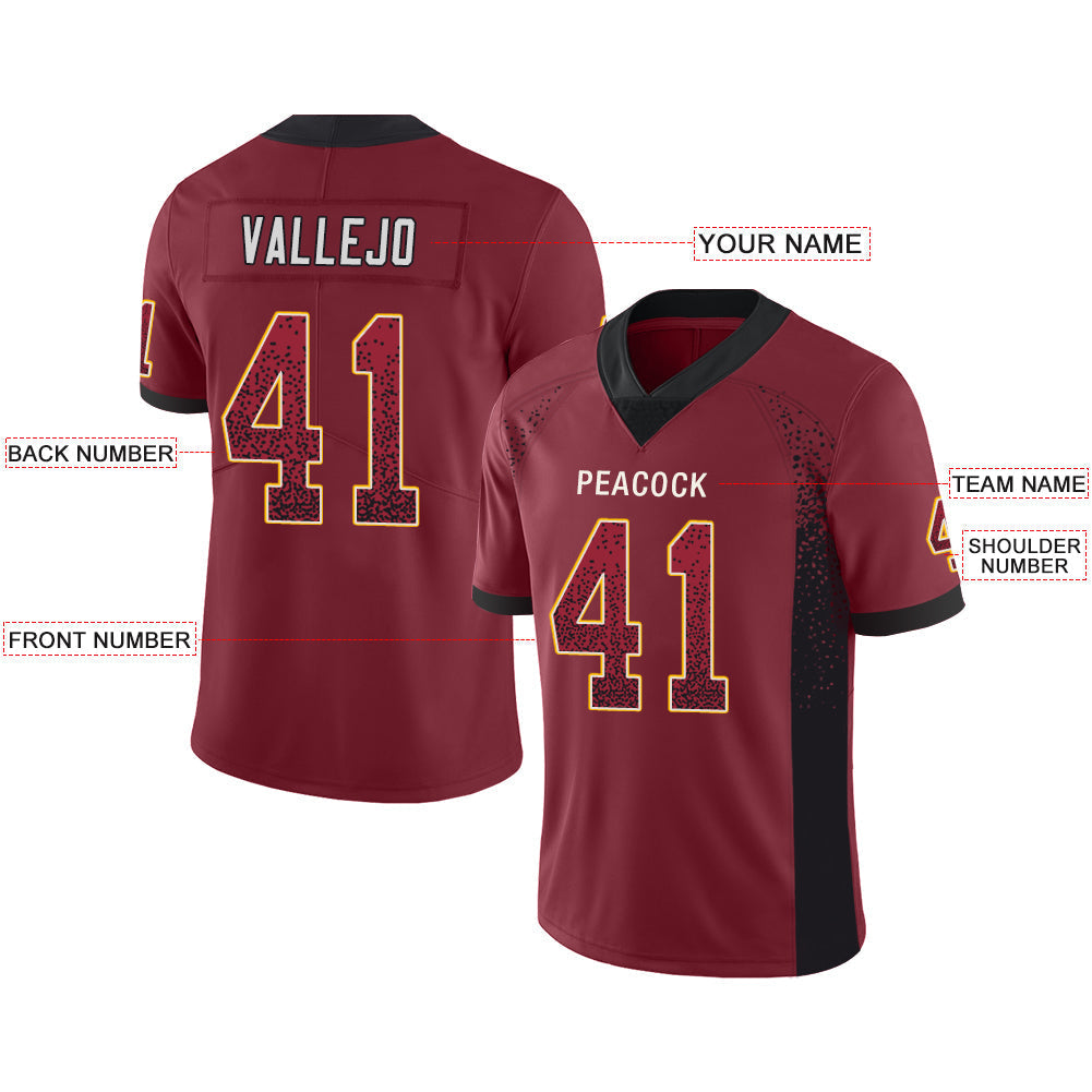 Custom W.Football Team Stitched American Football Jerseys Personalize Birthday Gifts Red Jersey view 2