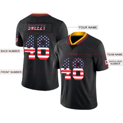 Custom W.Football Team Jerseys Stitched American Personalize Birthday Gifts Black Jersey Football Jerseys view 2