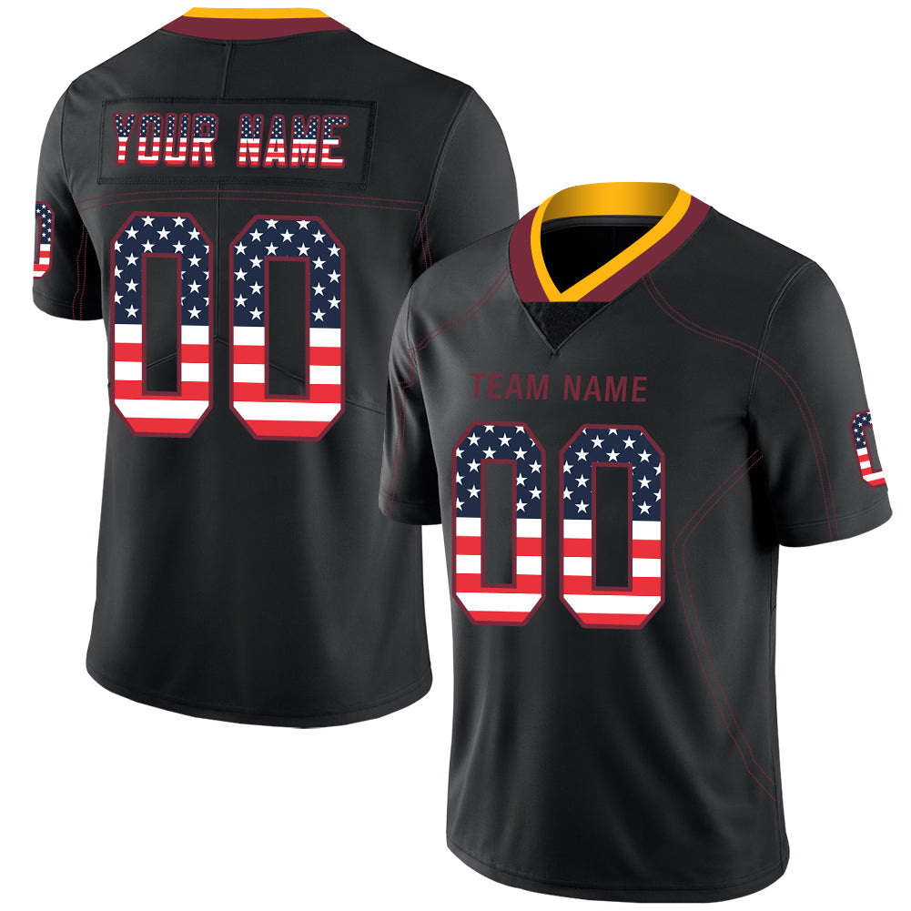 Custom W.Football Team Jerseys Stitched American Personalize Birthday Gifts Black Jersey Football Jerseys - Main View