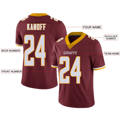 Custom W.Football Team Stitched American Football Jerseys Personalize Birthday Gifts Red Jersey view 2