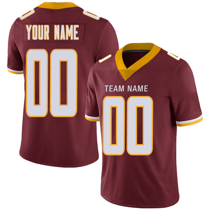 Custom W.Football Team Stitched American Football Jerseys Personalize Birthday Gifts Red Jersey - Main View