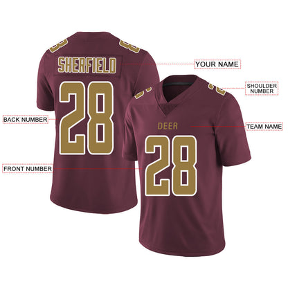 Custom W.Football Team Stitched American Football Jerseys Personalize Birthday Gifts Red Jersey view 2