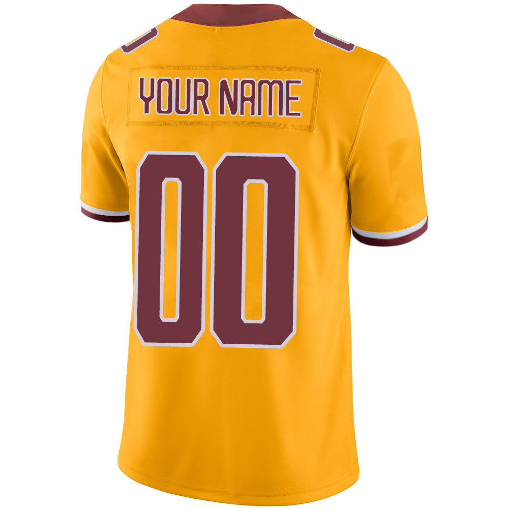 Custom W.Football Team Stitched American Football Jerseys Personalize Birthday Gifts Gold Jersey view 4