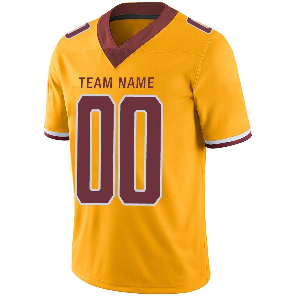 Custom W.Football Team Stitched American Football Jerseys Personalize Birthday Gifts Gold Jersey view 5