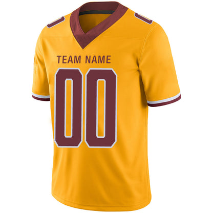 Custom W.Football Team Stitched American Football Jerseys Personalize Birthday Gifts Gold Jersey view 5
