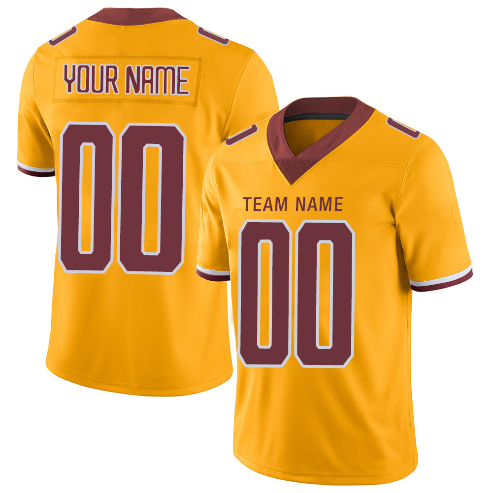 Custom W.Football Team Stitched American Football Jerseys Personalize Birthday Gifts Gold Jersey view 2