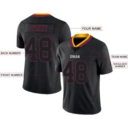 Custom W.Football Team Stitched American Football Jerseys Personalize Birthday Gifts Black Jersey view 3