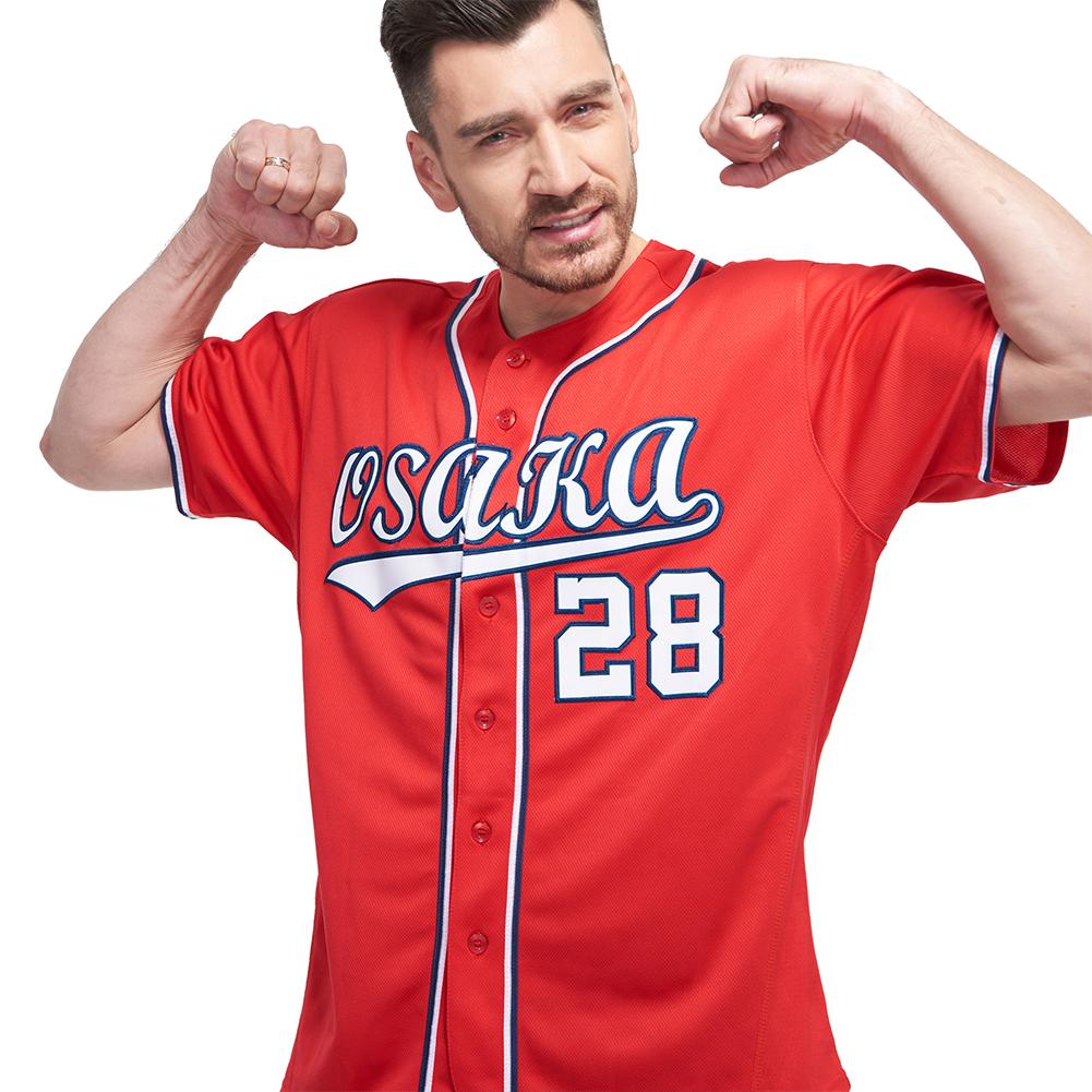 Custom Red White-Navy Baseball Jersey view 2