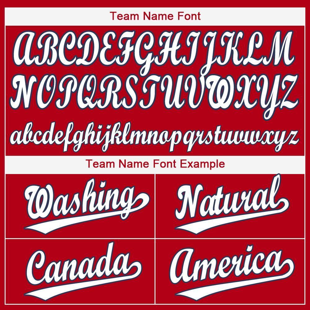 Custom Red White-Navy Baseball Jersey view 6