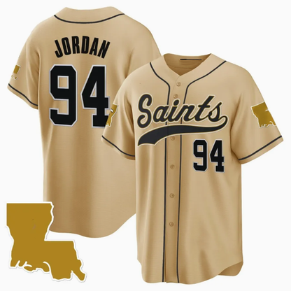 NO.Saints #94 Cameron Jordan Gold 1987 Legacy Cool Base Jersey – All Stitched American Football Jersey - Main View