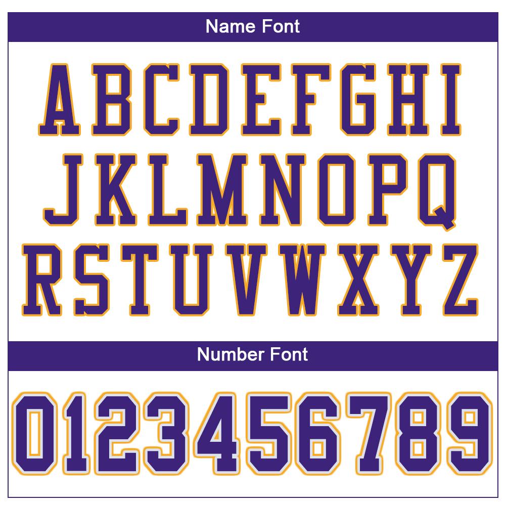 Custom White Purple-Gold Mesh Authentic Football Jersey view 5