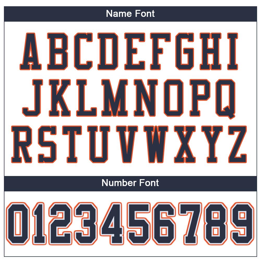 Custom White Navy-Orange Mesh Authentic Football Jersey view 5