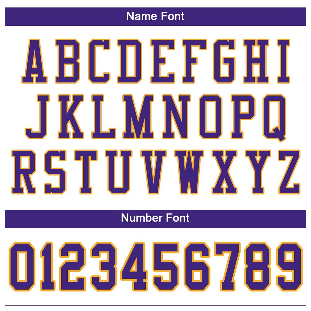 Custom White Purple-Gold Mesh Authentic Football Jersey view 5