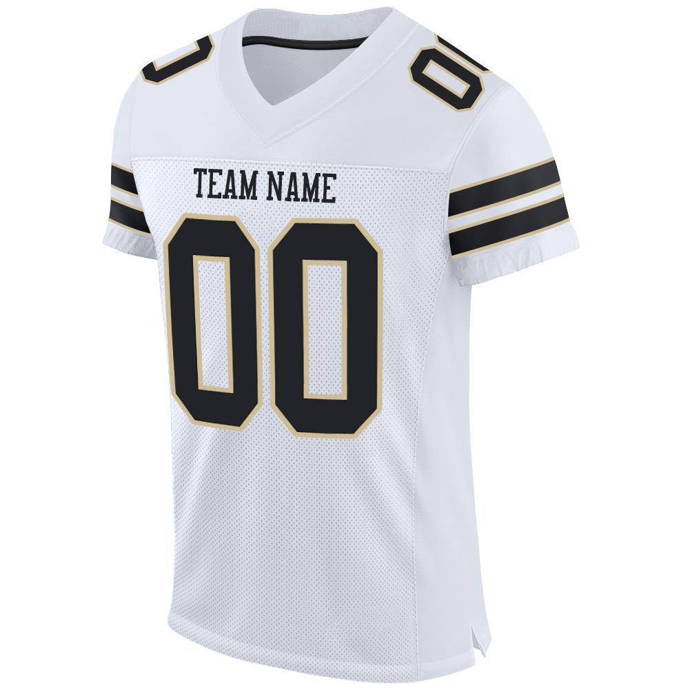 Custom White Black-Vegas Gold Mesh Authentic Football Jersey view 2
