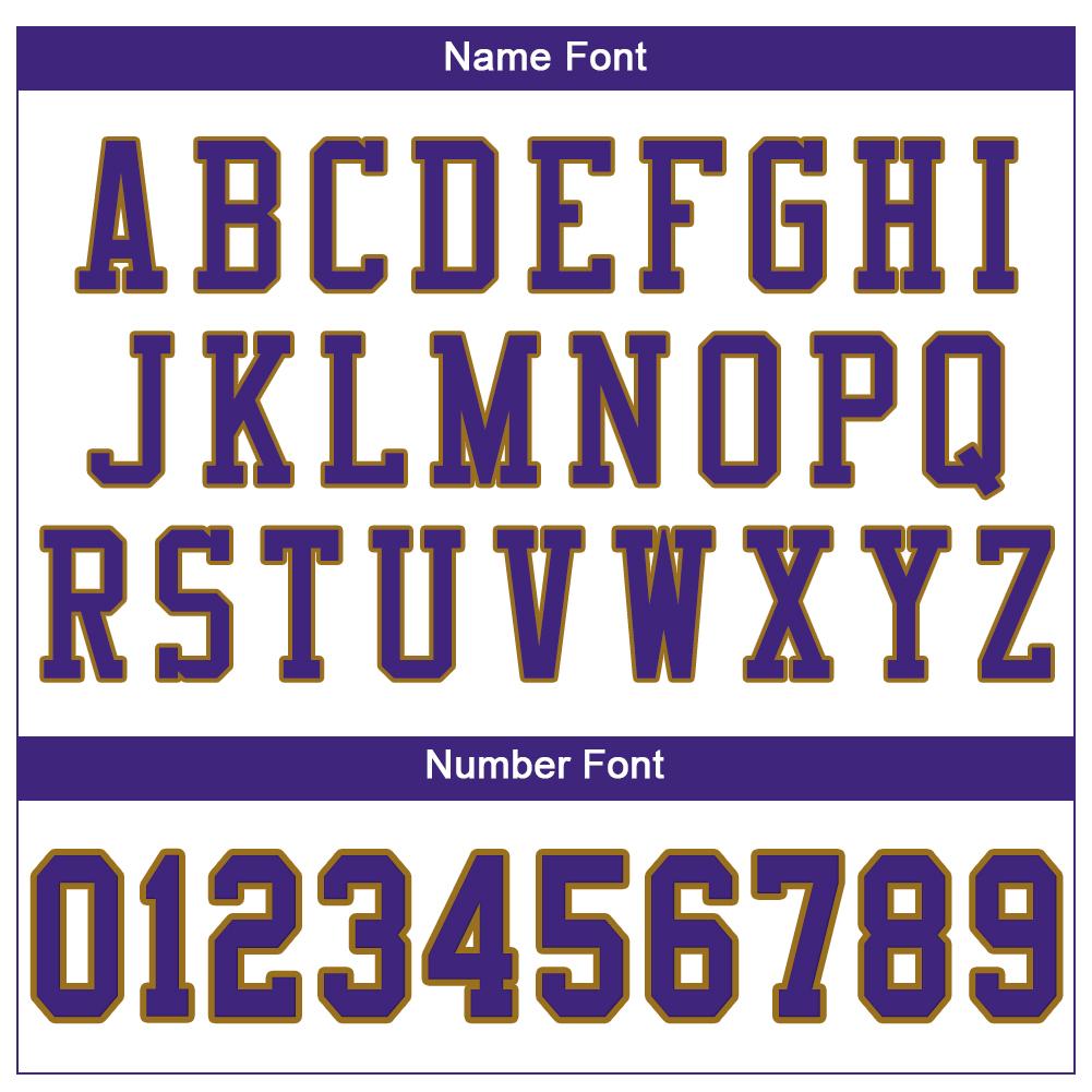 Custom White Purple-Old Gold Mesh Authentic Football Jersey view 5