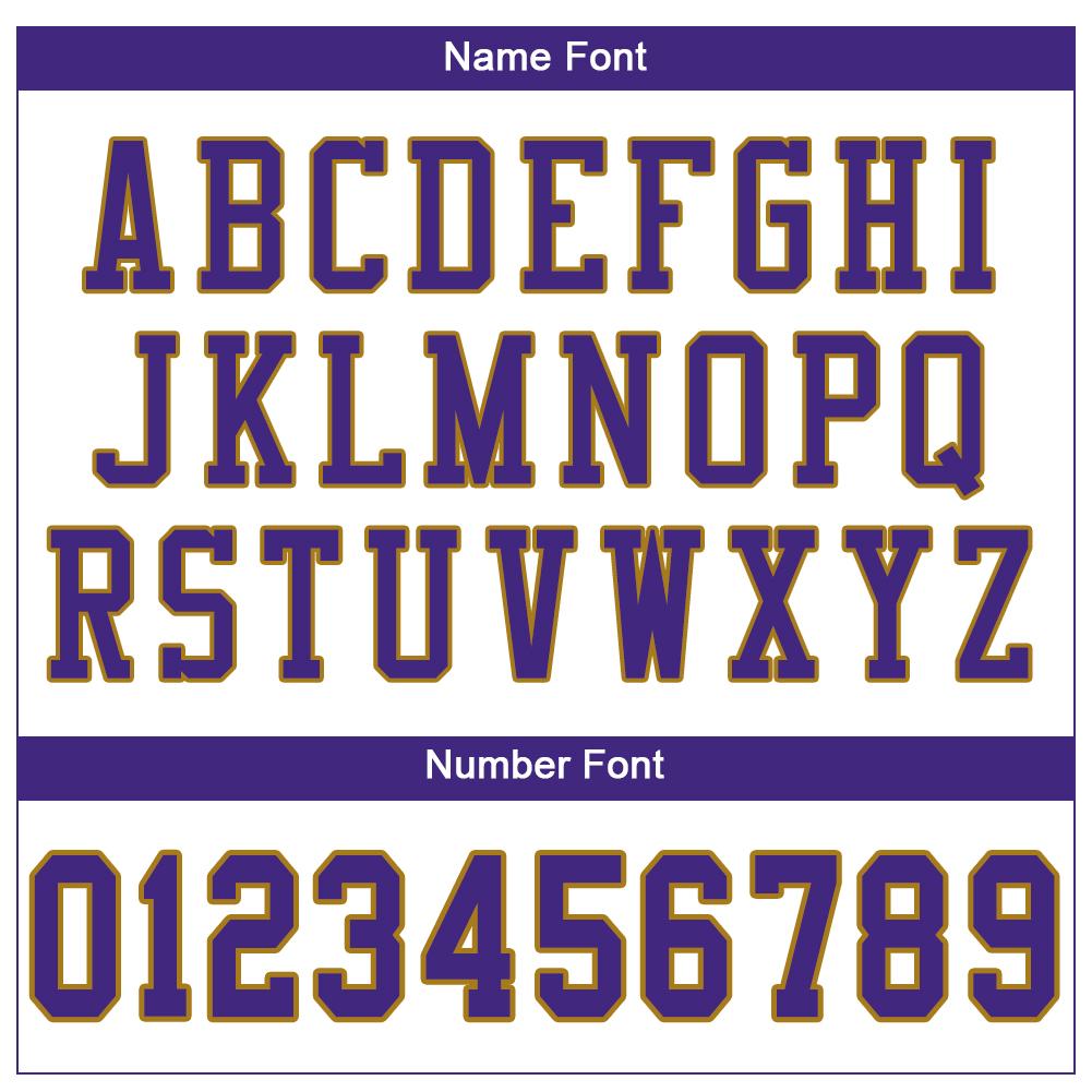Custom White Purple-Old Gold Mesh Authentic Football Jersey view 5