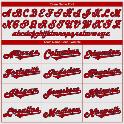 Custom White Red-Navy Authentic Baseball Jersey view 5