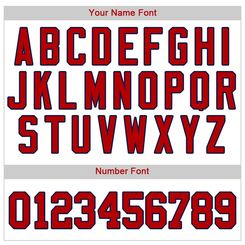 Custom White Red-Navy Authentic Baseball Jersey view 4