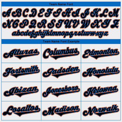 Custom White Black-Powder Blue Authentic Baseball Jersey view 5