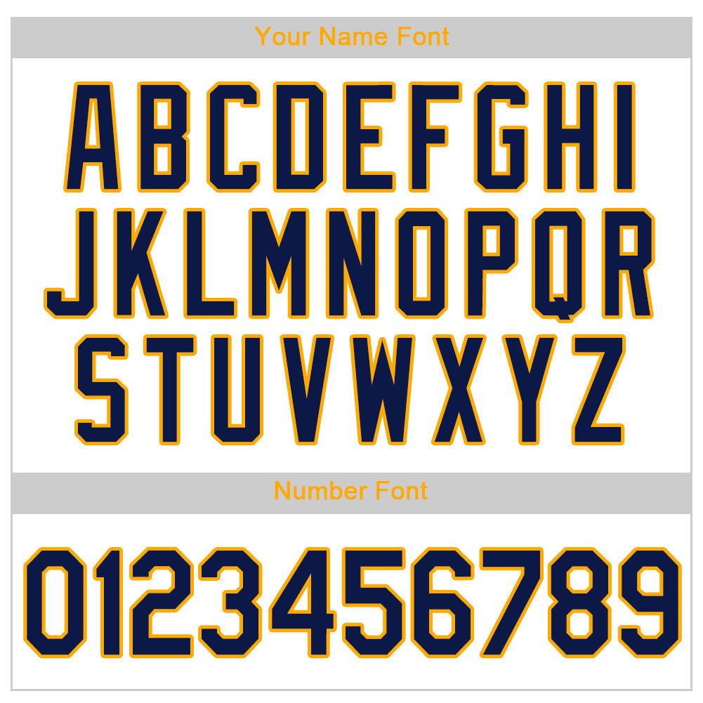 Custom White Navy Pinstripe Navy-Gold Authentic Baseball Jersey view 4