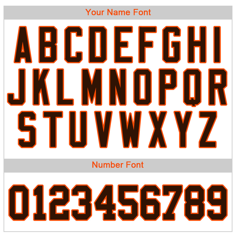 Custom White Brown Pinstripe Brown-Orange Authentic Baseball Jersey view 4
