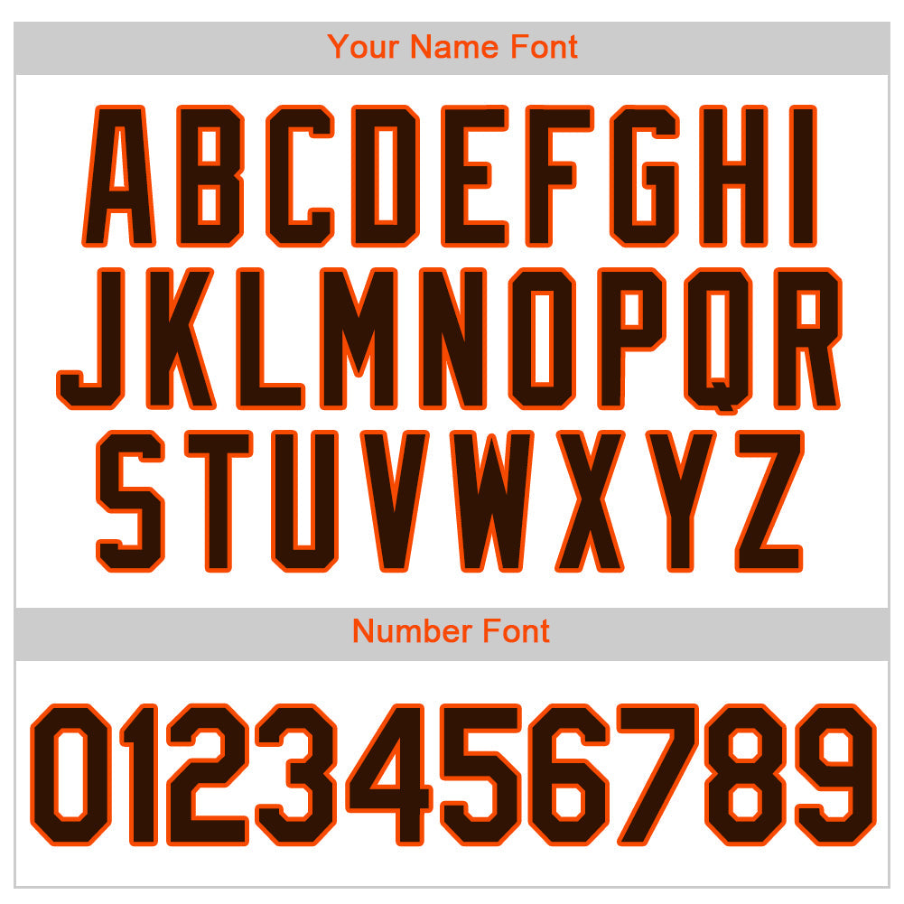 Custom White Brown Pinstripe Brown-Orange Authentic Baseball Jersey view 4