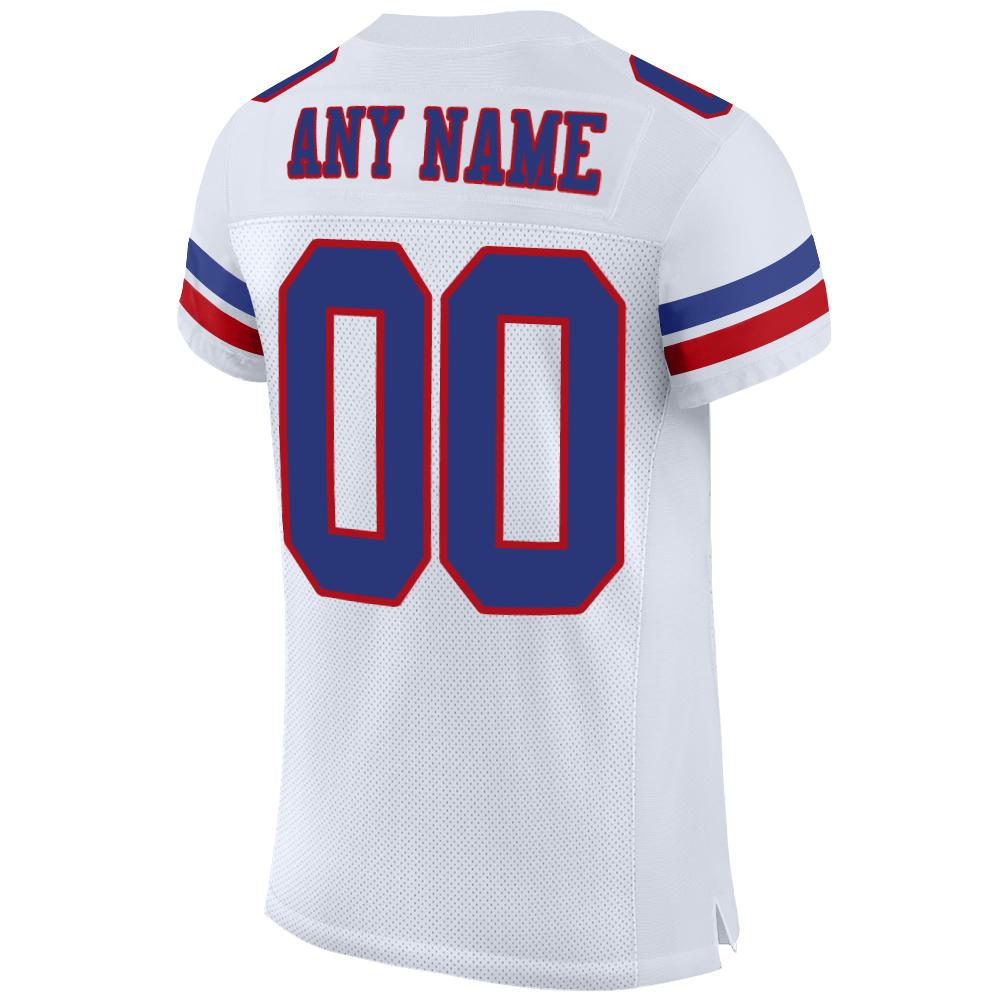 Custom White Royal-Red Mesh Authentic Football Jersey view 3