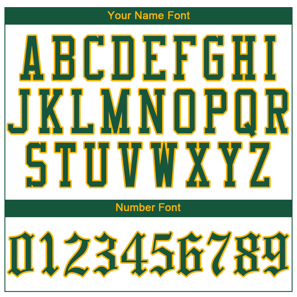 Custom White Kelly Green Pinstripe Kelly Green-Gold Authentic Baseball Jersey view 4