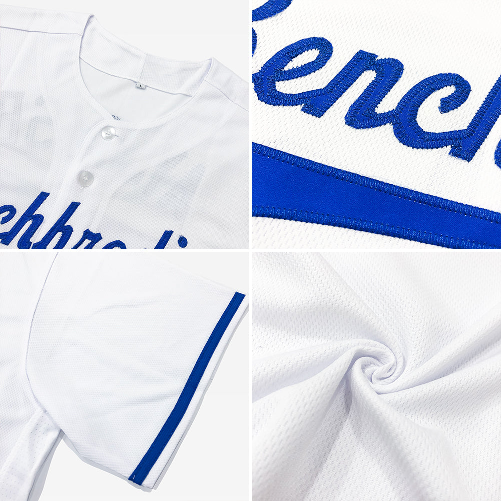 Custom White Kelly Green-Gray Authentic Baseball Jersey view 6