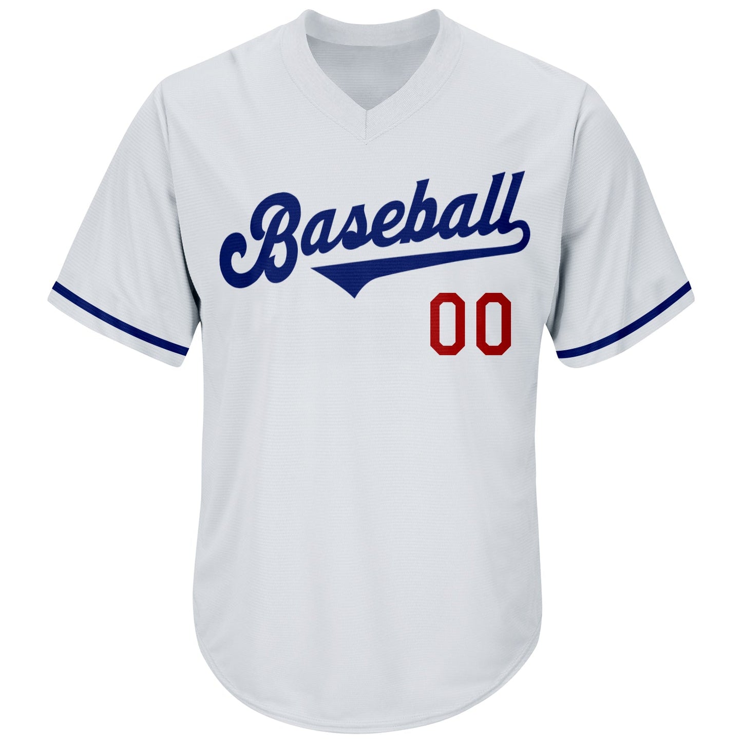 Custom White Royal-Red Authentic Throwback Rib-Knit Baseball Jersey Shirt view 2