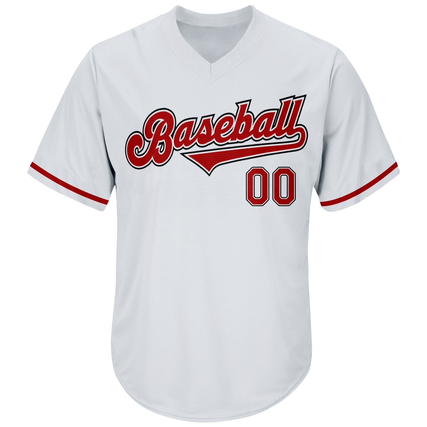 Custom White Red-Black Authentic Throwback Rib-Knit Baseball Jersey Shirt view 2
