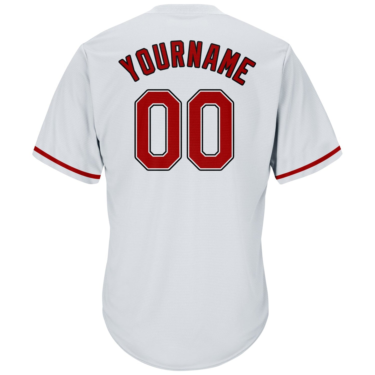 Custom White Red-Black Authentic Throwback Rib-Knit Baseball Jersey Shirt view 3