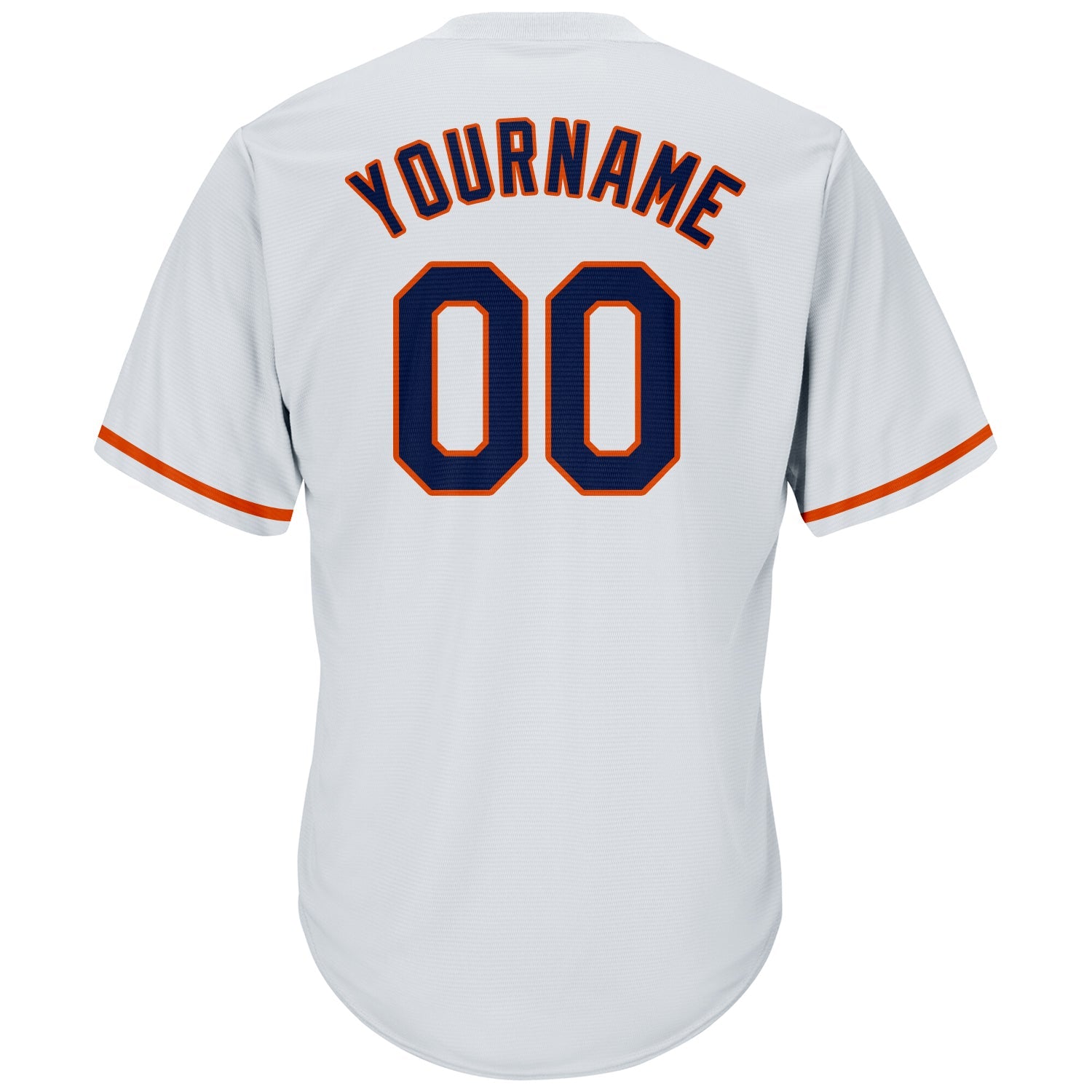 Custom White Navy-Orange Authentic Throwback Rib-Knit Baseball Jersey Shirt view 3
