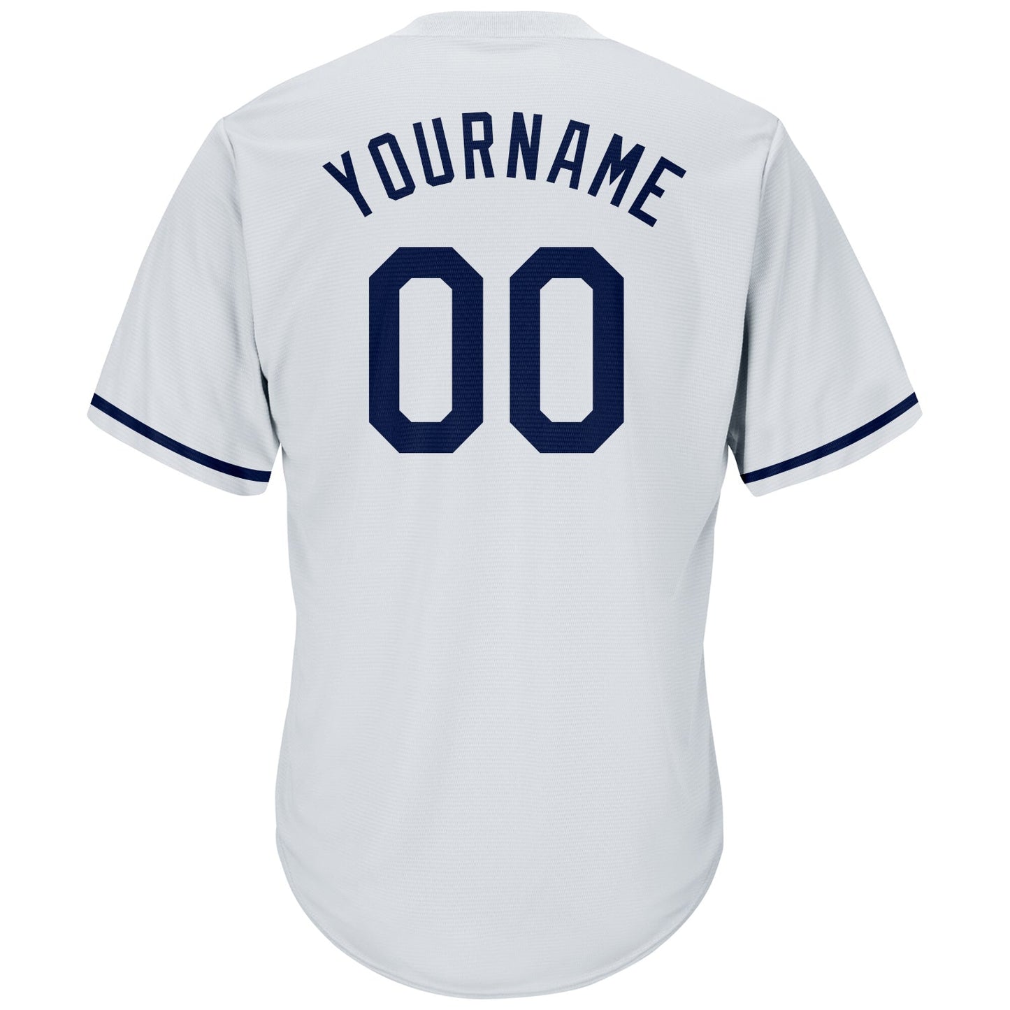 Custom White Navy Authentic Throwback Rib-Knit Baseball Jersey Shirt view 3