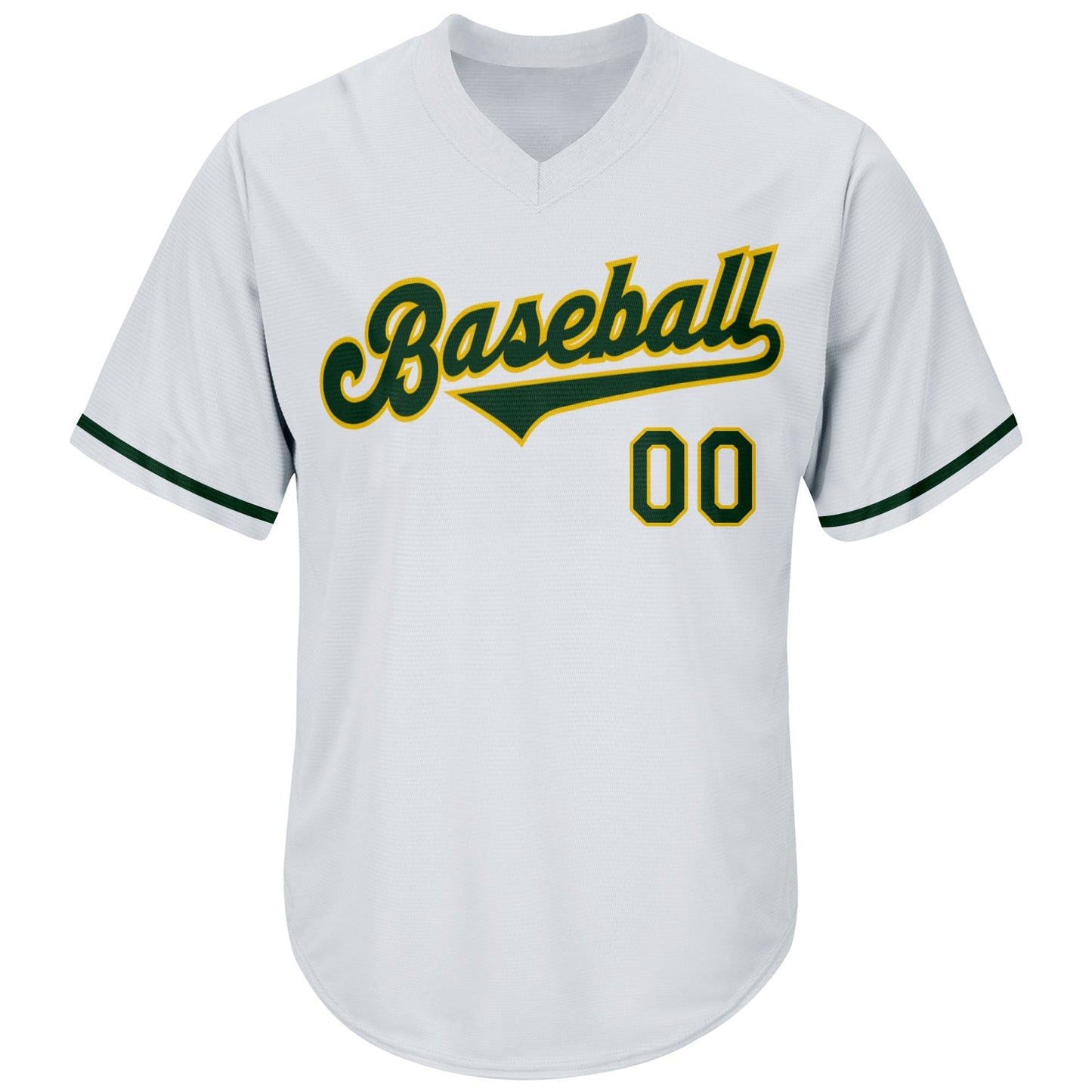 Custom White Green-Gold Authentic Throwback Rib-Knit Baseball Jersey Shirt view 2