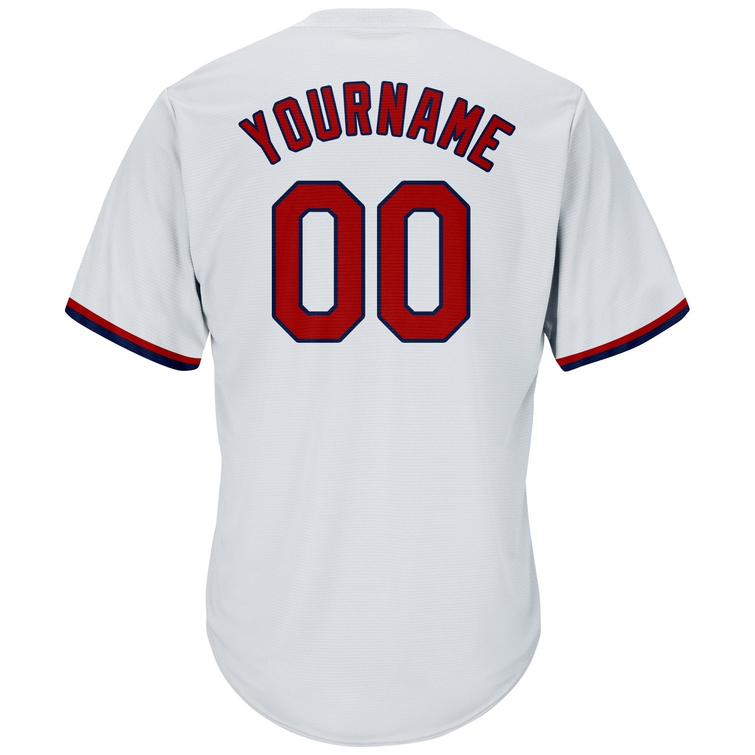 Custom White Red-Navy Authentic Throwback Rib-Knit Baseball Jersey Shirt view 3